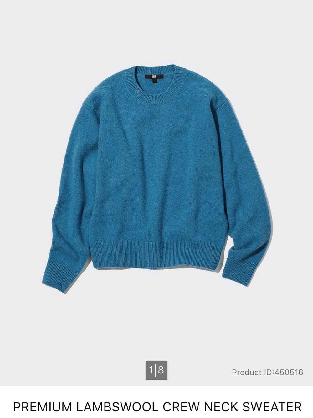 Uniqlo Teal Blue premium Lambswool Crewneck Sweater